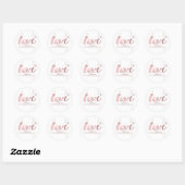 PixDezine Dazzled Imitate Rose Gold/Liebe Runder Aufkleber (Blatt)
