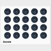 PixDezine DIY/Midnight Blue Marble/Imitats Silver Runder Aufkleber (Blatt)