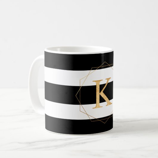PIXDEZINE DIY MONOGRAM A-Z/DIY FARBSTRIPEN KAFFEETASSE (Vorderseite Links)