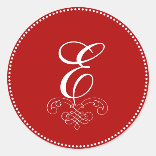 PixDezine DIY Monogramm+DIY Farb-/Antiquitätenroll Runder Aufkleber (Vorderseite)