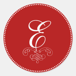 PixDezine DIY Monogramm+DIY Farbe/antike Schriftro Runder Aufkleber