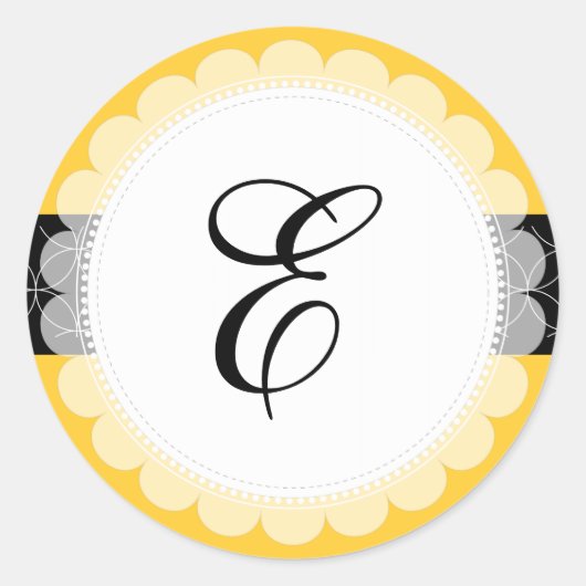 PixDezine doilie/DIY Monogramm+DIY Farbe+Schriftar Runder Aufkleber (Vorderseite)