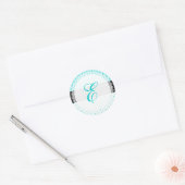 PixDezine doilie/DIY Monogramm+DIY Farbe+Schriftar Runder Aufkleber (Umschlag)