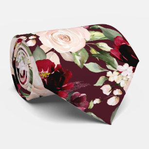PixDezine H2 Blume Burgund Blush Rose Krawatte