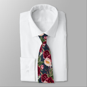 PixDezine H2 Blume Burgundy Blush Peonies Krawatte