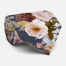 PixDezine H2 Blume Burgundy Blush Rose Marine Krawatte