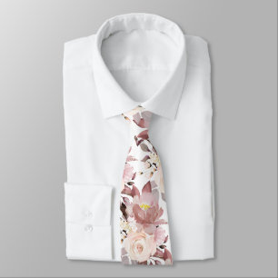 PixDezine H2 Blumen Dusty Rose Blush Rosen Krawatte