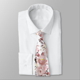 PixDezine H2 Blumen Dusty Rose Rosen Krawatte