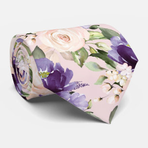 PixDezine H2 Blumen Veilchen Lila Rosa Rosen  Ne Krawatte