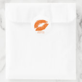 PixDezine Kiss/orange Lippen Runder Aufkleber (Tasche)