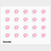 PixDezine kiss/pink lips Runder Aufkleber (Blatt)
