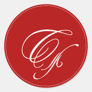 PixDezine monogramm C, dunkle Hintergrundfarbe Runder Aufkleber