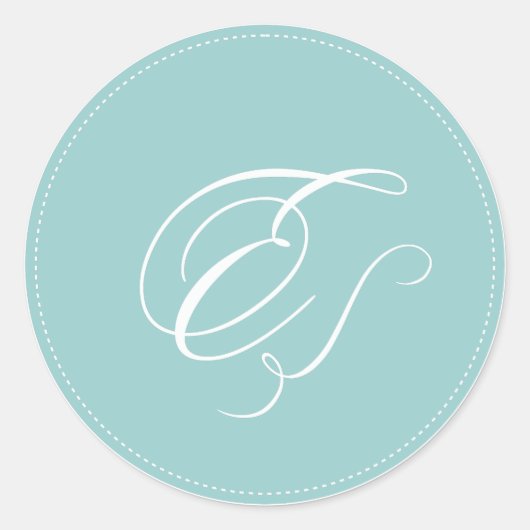 PixDezine monogramm E, dunkle Hintergrundfarbe Runder Aufkleber (Vorderseite)