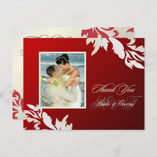 PixDezine Pearl Damask Vielen Dank Postkarten (Vorne/Hinten)