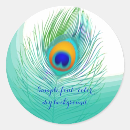 PixDezine-Pfauenwolke Runder Aufkleber (Vorderseite)
