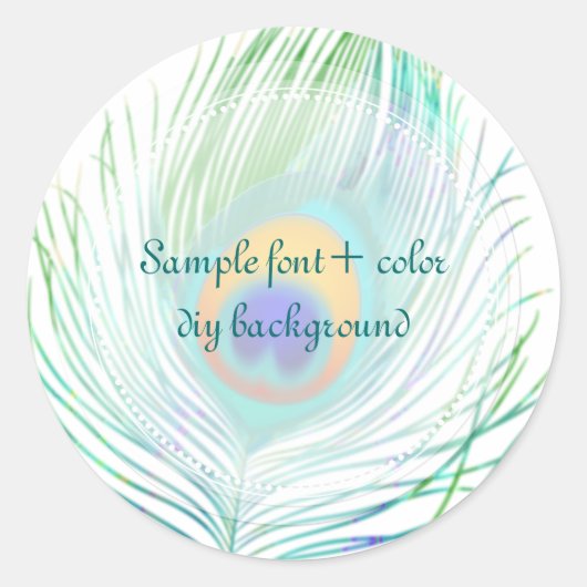 PixDezine-Pfauenwolke Runder Aufkleber (Vorderseite)