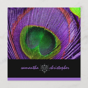 PixDezine Psychedelic Peacock fether Einladung