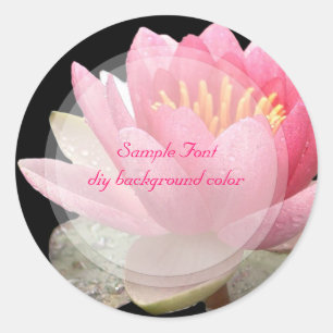PixDezine rosa Lotus/DIY Hintergrundfarbe Runder Aufkleber