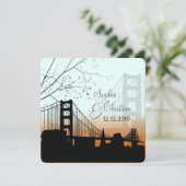 PixDezine Sonnenset am Golden Gate/DIY Hintergrund Einladung (Stehend Vorderseite)