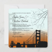 PixDezine Sonnenset am Golden Gate/DIY Hintergrund Einladung (Rückseite)