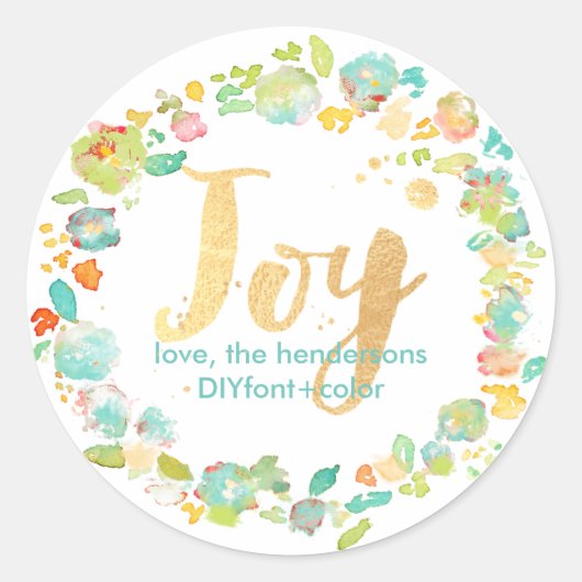 PixDezine Sophie-Garten/Blumenwasserfarbe Runder Aufkleber (Vorderseite)