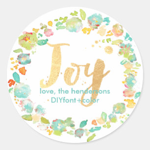 PixDezine Sophie-Garten/Blumenwasserfarbe Runder Aufkleber