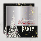 PixDezine Sparkling Weihnachtsbaum Einladung (Vorne/Hinten)