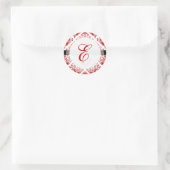 PixDezine stella Damask+DIY color+Schriftart Runder Aufkleber (Tasche)