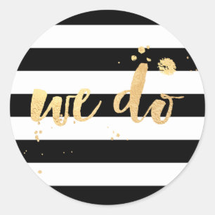 PixDezine Streifen/geblendetes falsches Gold/wir t Runder Aufkleber