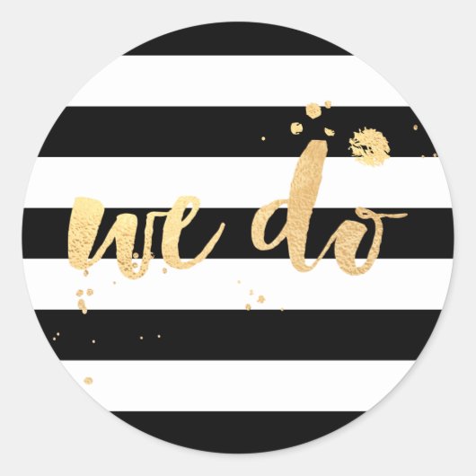 PixDezine Streifen/getäuschte Imitate Gold/wir tun Runder Aufkleber (Vorderseite)