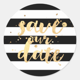 PixDezine-Streifen/getönte Imitate Gold/rett unser Runder Aufkleber