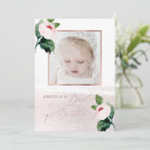 PixDezine Taufe+1st B'day Wasserfarbenfrohe Rose Einladung (Stehend Vorderseite)