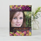 PixDezine Trendy Tropical Blume 2011 Abschlüsse Einladung (Stehend Vorderseite)