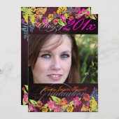 PixDezine Trendy Tropical Blume 2011 Abschlüsse Einladung (Vorne/Hinten)