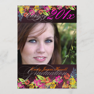 PixDezine Trendy Tropical Blume 2011 Abschlüsse Einladung