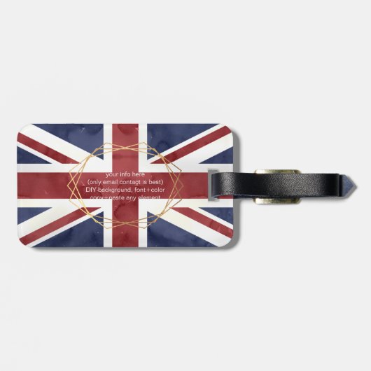 PIXDEZINE UNION JACK + DIY MONOGRAM GEPÄCKANHÄNGER (Rückseite horizontal)