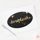 PixDezine verblüffte Imitate Gold/Liebe/Dank Ovaler Aufkleber (Umschlag)
