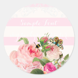 PixDezine Vintage Rose/DIY Hintergrundfarbe Runder Aufkleber