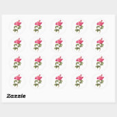 PixDezine Vintage viktorianische Rose/redouine Runder Aufkleber (Blatt)
