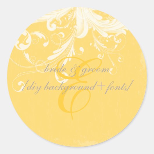 PixDezine Vintage Wirbel/Farbton Runder Aufkleber (Vorderseite)