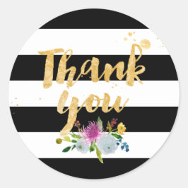 PixDezine Wasserfarbe Blütenfarben/Streifen Runder Aufkleber