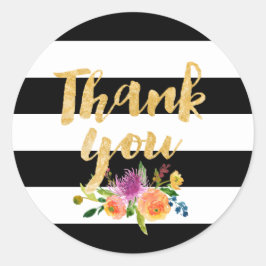 PixDezine Wasserfarbe Blütenfarben/Streifen Runder Aufkleber