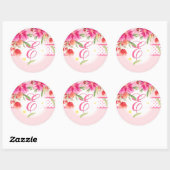 PixDezine Wasserfarbe kann Blume-/Degenfarbstoff Runder Aufkleber (Blatt)