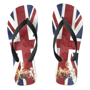 PIXDEZINE WASSERFARBE UNION JACK UND INSIGNIA BADESANDALEN