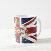 PIXDEZINE WASSERFARBE UNION JACK UND INSIGNIA KAFFEETASSE (VorderseiteRechts)