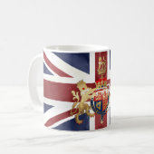 PIXDEZINE WASSERFARBE UNION JACK UND INSIGNIA KAFFEETASSE (Vorderseite Links)