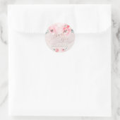 PixDezine Watercolor Blush Peonies Vielen Dank Runder Aufkleber (Tasche)