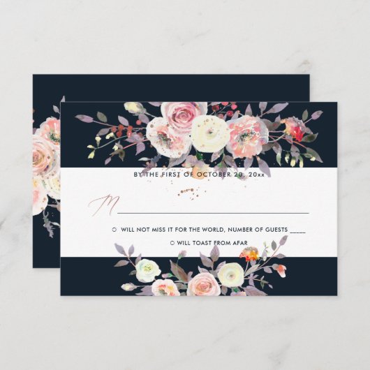 PixDezine Watercolor Pastel Rose UAWG Einladung (Vorne/Hinten)