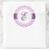 PixDezine, Zickzack/strahlend, Orchideenfarben Runder Aufkleber (Tasche)