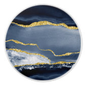 PIXDEZINEN-BLAUE-WATERCOLOR KERAMIKKNAUF (Vorderseite)